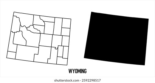 High detailed vector map - Wyoming