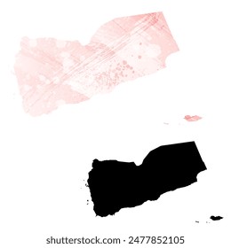 High detailed vector map. Yemen.