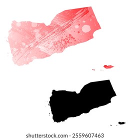 High detailed vector map. Yemen.