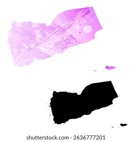 High detailed vector map. Yemen.