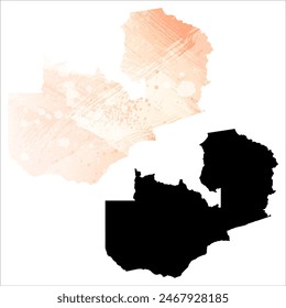 High detailed vector map. Zambia.