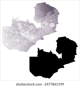 Mapa de Vector detallado. Zambia.