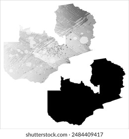 Mapa de Vector detallado. Zambia.