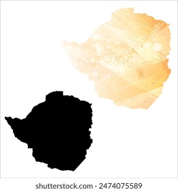 High detailed vector map. Zimbabwe.