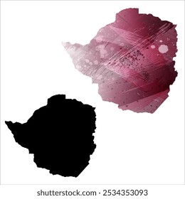 High detailed vector map. Zimbabwe.