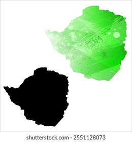 High detailed vector map. Zimbabwe.