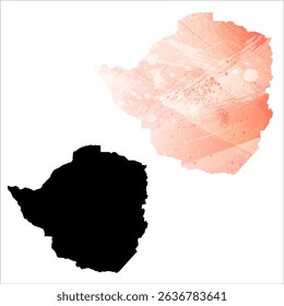 High detailed vector map. Zimbabwe.