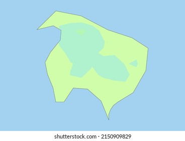 High detailed vector Norfolk Island physical map, topographic map of Norfolk Island on white with rivers, lakes and neighbouring countries. Vector map suitable for large prints and editing.