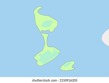 High detailed vector Saint Pierre and Miquelon physical map, topographic map of Saint Pierre and Miquelon on white with rivers, lakes and neighbouring countries. 