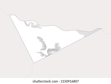 High detailed vector Siachen Glacier physical map, topographic map of Siachen Glacier on white with rivers, lakes and neighbouring countries. Vector map suitable for large prints and editing.