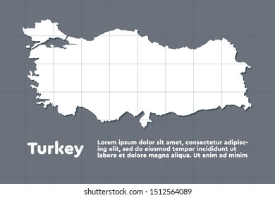 High detailed vector Turkey country map isolated on background. Division on province, distict template for your pattern, report, infographic, backdrop. History concept