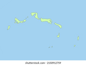 Mapa físico detallado de los vectores de las Islas Turcas y Caicos, mapa topográfico de las Islas Turcas y Caicos sobre blanco con ríos, lagos y países vecinos. 