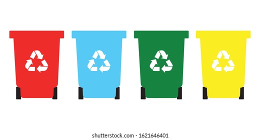 High Detailed vector Waste bin isolated on white background. Vector illustration eps 10.