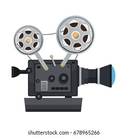 high detailed vintage film projector cinema icon