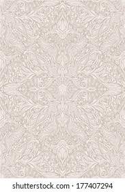 High detailed vintage seamless pattern, vector EPS-8. Gorgeous floral ornament. Original author's design, hand-drawn.