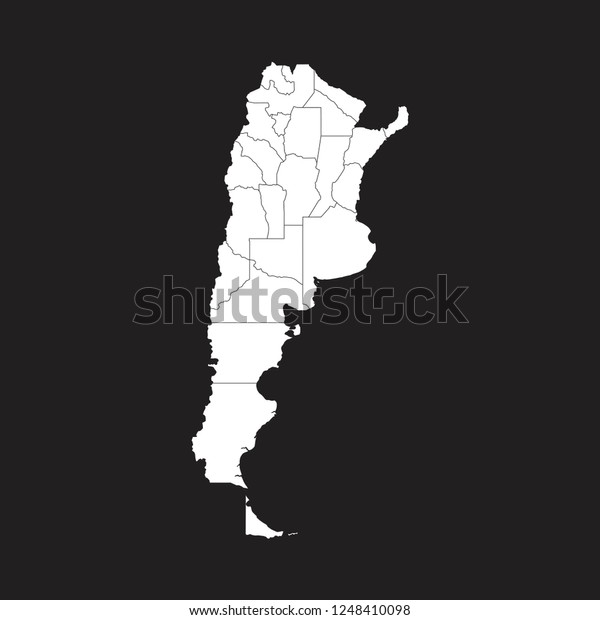 High Detailed White Map Argentina On Stock Vector (Royalty Free ...