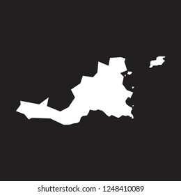 High detailed - white map of Saint Martin on black background. Vector illustration eps 10.
