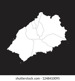 High detailed - white map of Saint Helena on black background. Vector illustration eps 10.