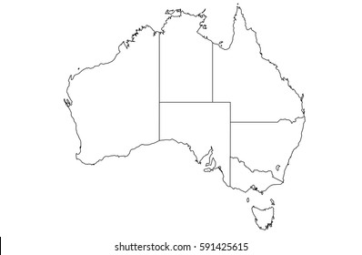 High detailed White vector map – Australia