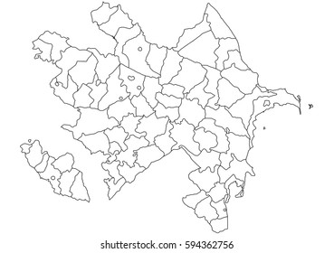 High detailed White vector map – Azerbaijan