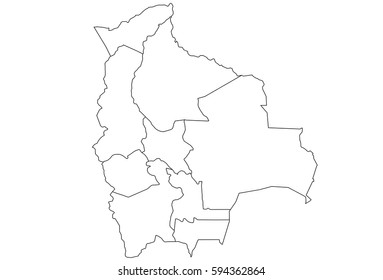 High detailed White vector map – Bolivia