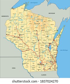 1,542 Wisconsin county map Images, Stock Photos & Vectors | Shutterstock