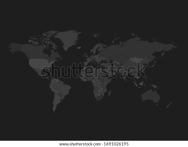 High Detailed World Map Greys Colors Stock Vector (Royalty Free ...