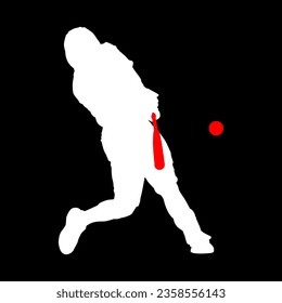 High details of baseball player silhouette. Minimal symbol and logo of sport. Fit for element design, background, banner, backdrop, cover. Vector Eps 10