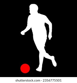 High details of soccer player silhouette. Minimal symbol and logo of sport. Fit for element design, background, banner, backdrop, cover. Vector Eps 10