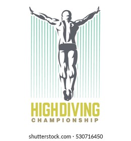 High Diving. Sport Emblem.