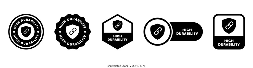 High Durability  - vector signs for product information label.