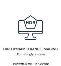 High dynamic range imaging outline vector icon. Thin line black high dynamic range imaging icon, flat vector simple element illustration from editable ultimate glyphicons concept isolated stroke on 