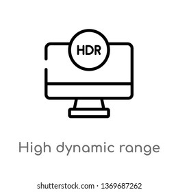 high dynamic range imaging vector line icon. Simple element illustration. high dynamic range imaging outline icon from ultimate glyphicons concept. Can be used for web and mobile