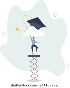 High education, cost and expense to graduate high degree education concept. character life .