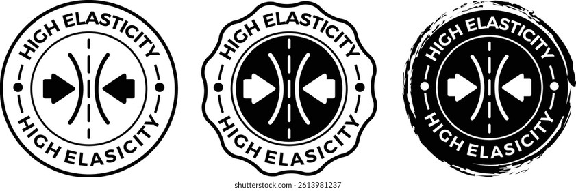 High Elasticity Icon Set Vector for Products with Stretchable and Flexible Properties