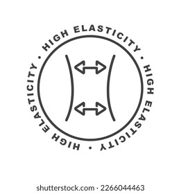 High elasticity - sticker, label, icon, vector, sign.