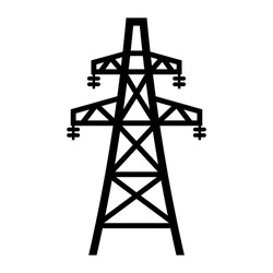 High Electric Tower. Graphic Vector. Electricity Icon Suitable For Info Graphics, Websites And Print Media And Interfaces. Line Vector Icon. High Voltage Pylon.