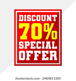 Alta Elegante 70% Descuento Oferta Especial Tag - Diseño de Vector de venta destacada