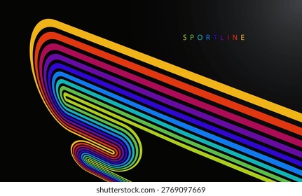 High energy neon spectrum lines on dark space expressing speed, power and intensity, visual metaphor of motion, acceleration, physical effort and competitive drive.