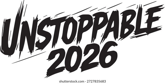 Tipografía de alta energía para mensaje imparable, fuente de textura áspera, potente diseño de eslogan, concepto de acción