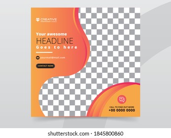 High Engaging social media posts templates layout. Organic shape & colorful background square banner template and Editable vector illustration for effective social media post & web internet ads.