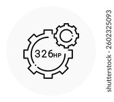 High Engine Power Icon. Horsepower, Engine Performance, Power Output Concept. Illustration for Machinery Concept.