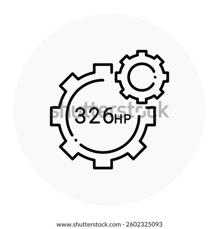 High Engine Power Icon. Horsepower, Engine Performance, Power Output Concept. Illustration for Machinery Concept.