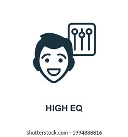 High Eq icon. Monochrome simple element from soft skill collection. Creative High Eq icon for web design, templates, infographics and more