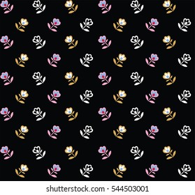 High fashion trendy vector pattern. The elegant flower seamless print for women clothes.