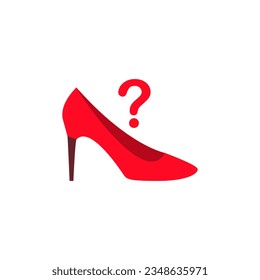 High female elegant shoe and question mark. 