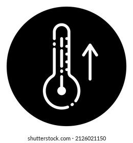 High Fever Glyph Flat Icon Isolated On White Background