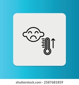 High fever icon. Editable stroke. Vector illustration	