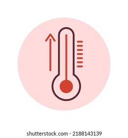 High Fever Thermometer Icon. Healthcare, Medicine, Flu, Fever Disease Concept.