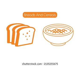 Hochfaserbrot und Getreidesymbol, Vektorgrafik